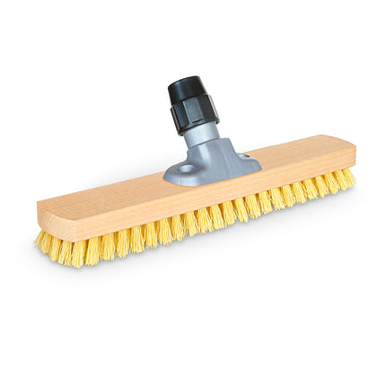 Schrubber 40 cm mit Buchenholzkörper, gelben PPN-Kunstborsten und Universalstielhalter ohne Stiel