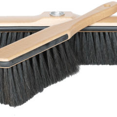 Stubenbesen-Set aus Buchenholz mit Rosshaar & Kantenschutz – Besen 28 cm & Handfeger 30 cm