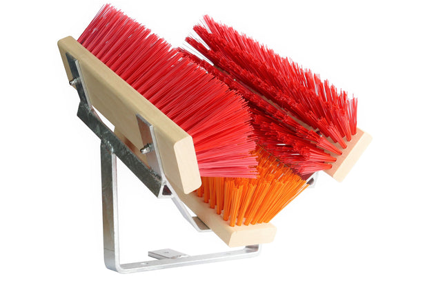 Schuhabstreifer Premium Orange-Rot mit verzinktem Metallrahmen und Bürsten für Außenbereiche
