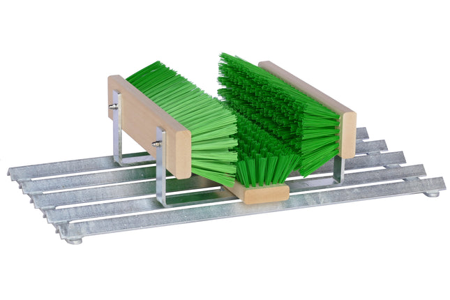 Fußabtreter mit Metallrahmen & Reiniger-Bürsten – für Außenbereich Gewerbe & Privat