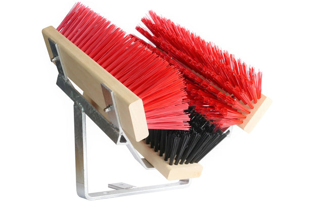 Schuhabstreifer Standard Schwarz/Rot – 30 cm, PET-Borsten & verzinktes Metall. Für Werkstatt & Hof. Made in Germany.