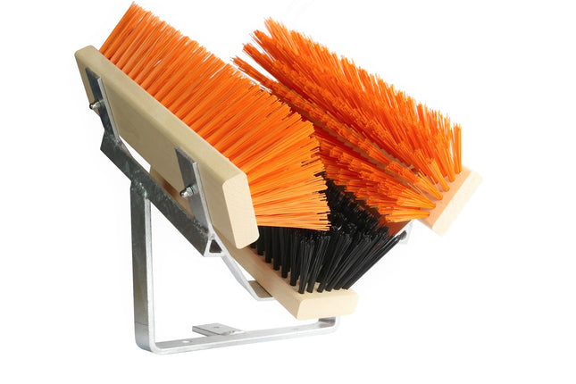 Schuhabstreifer Standard Schwarz/Orange – 30 cm, PET-Borsten & verzinktes Metall. Für Werkstatt & Hof. Made in Germany