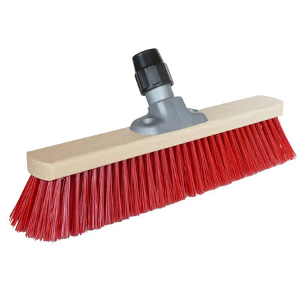 STRUKTURHELD Lite Straßenbesen‑Set für Gehweg, Hof & Baustelle – inkl. Teleskopstiel und Aluminium‑Wandhalter.