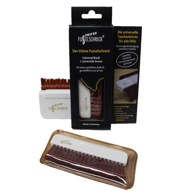 Kompakte Kleiderbürste Der kleine Fusselschreck® im Etui – ideal für unterwegs, Büro und Reise