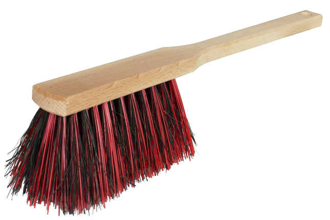 Industriehandfeger Rot/Schwarz – Arenga-Elaston, 42 cm langer Griff