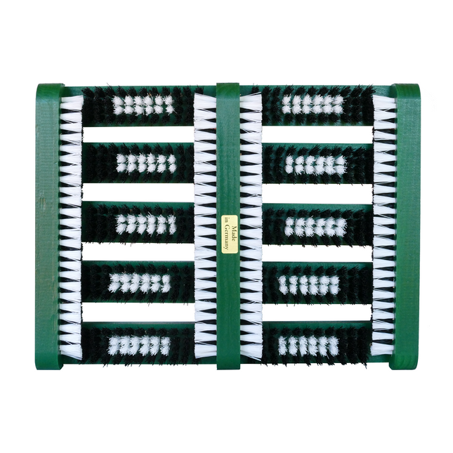 Schuhabstreifer Holz – Fußabtreter mit Bürsten für außen