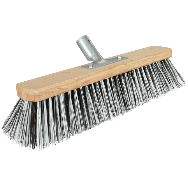 Straßenbesen 40 cm Schwarz/Weiß – Arenga-Elaston & Metall Ø 24 mm
